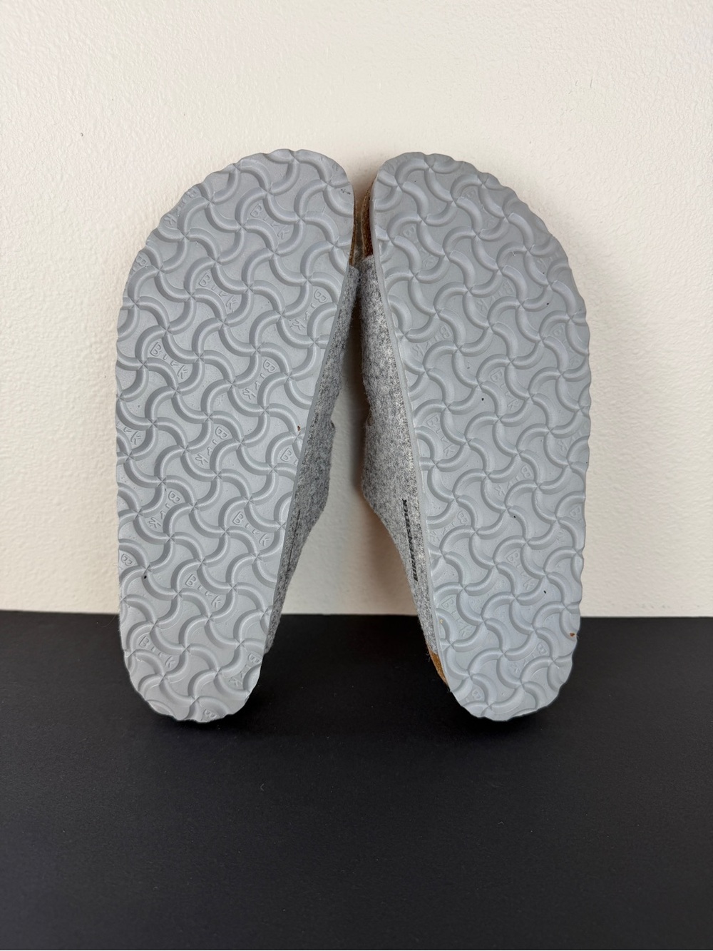 Birkenstock Arizona Happy Lamb Grey Wool Sandals - Picture 5 of 7